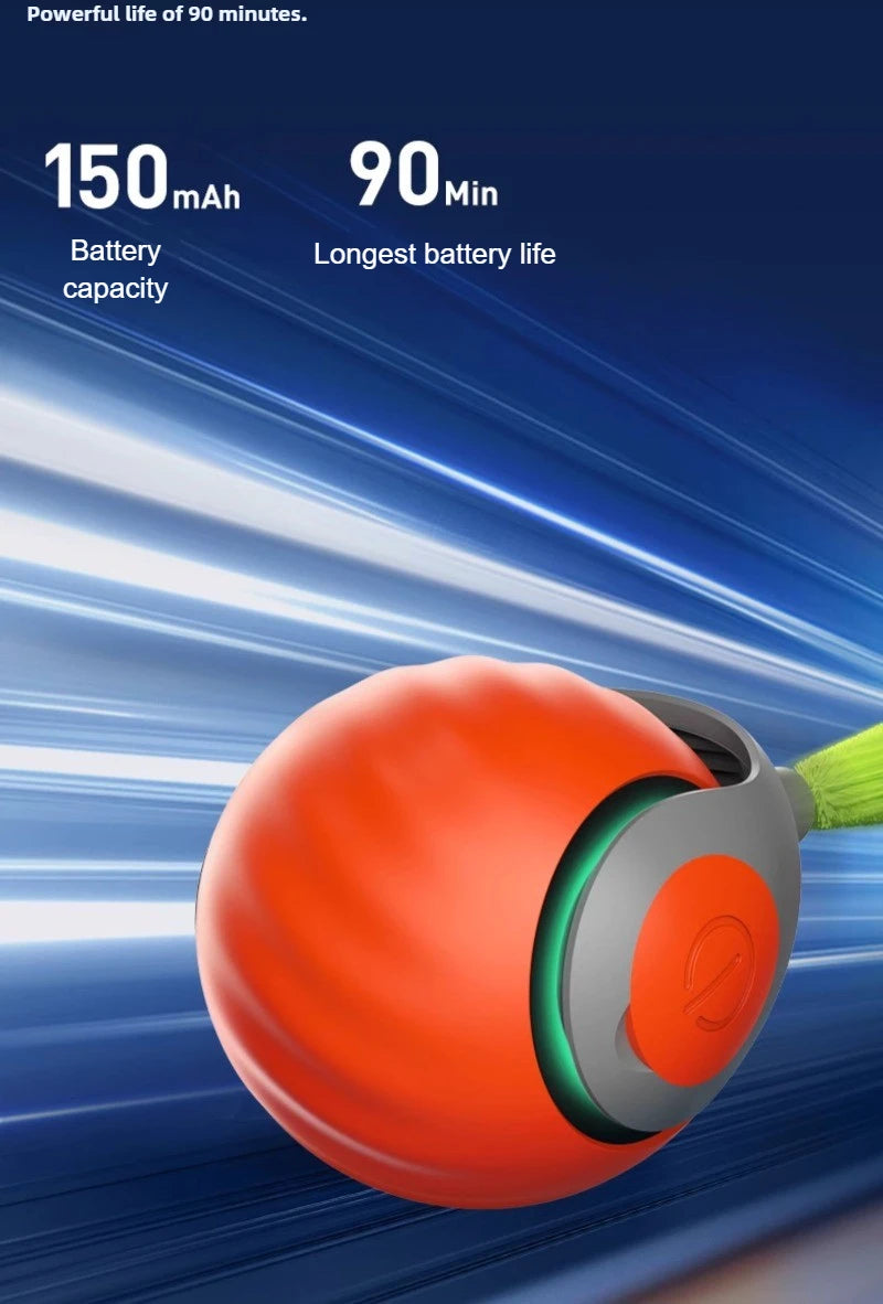 🐾 Speedy Tail 2.0 – Interaktiver elektrischer Rollball mit aufregendem Schwanz – Intelligentes Katzenspielzeug für drinnen und draußen 🎉🐱