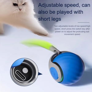 🐾 Speedy Tail 2.0 – Interaktiver elektrischer Rollball mit aufregendem Schwanz – Intelligentes Katzenspielzeug für drinnen und draußen 🎉🐱